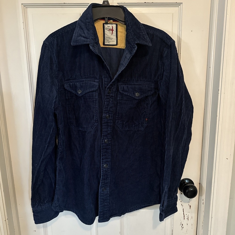 Relwen Corduroy Workshirt Mens M Shacket Huckberry Exclusive Color Bright Navy